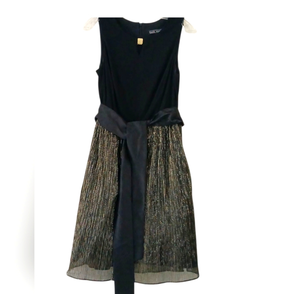 Karin Stevens Black And Metallic Party Dress Size 6